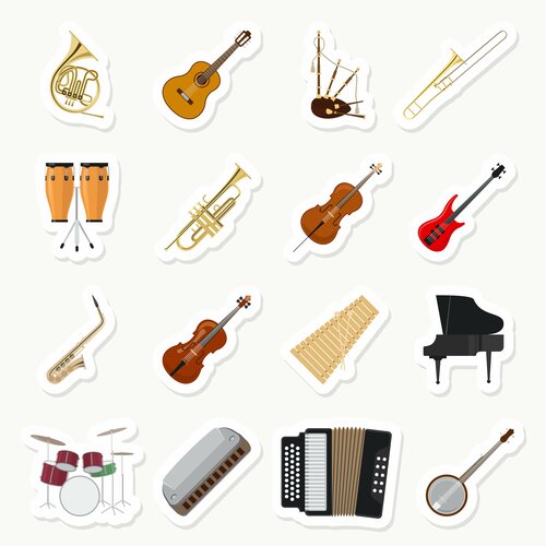 Наклейки стикеры Музыкальные инструменты 20х20 см наклейки стикеры музыкальные инструменты