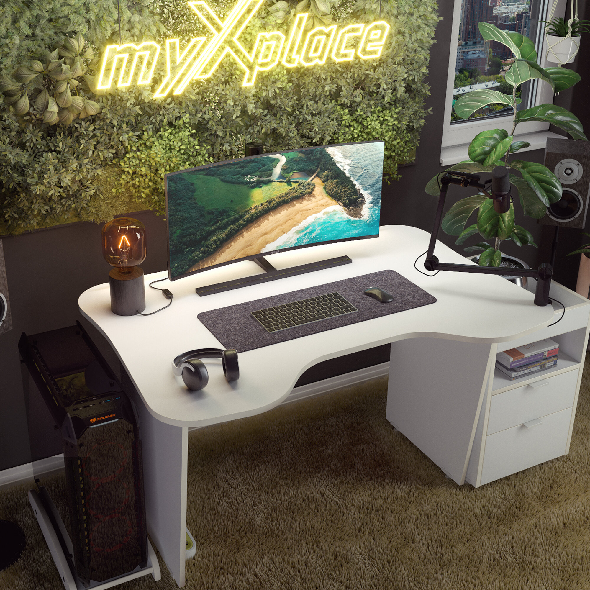 Игровой компьютерный стол Черный Dragon-02 Xplace