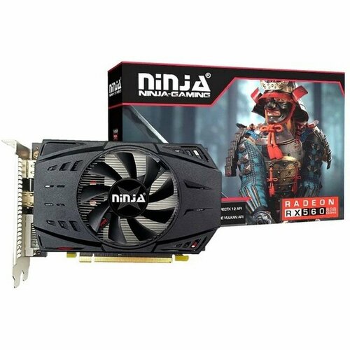 Видеокарта Ninja (RADEON) RX560 (896SP), 4 Гб, 128bit, GDDR5, DVI, HDMI, DP ninja gtx1650 nk165df46f pcie 896sp 4g 128bit gddr6 dvi hdmi dp