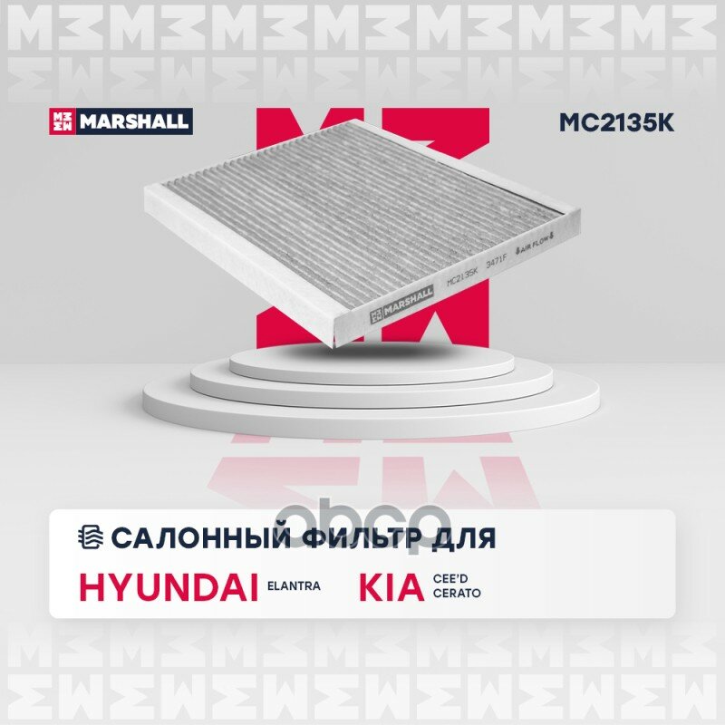 Фильтр салонный угольный для Hyundai Elantra IV-VI 06-; Kia Cee'd II, III 12-, Cerato III, IV 12-; MANN CUK 24 013; OEM 971332H001, 971332H001AT