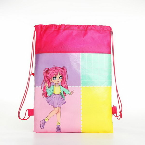 Рюкзак детский "Аниме", розовый 41*30*0.5см