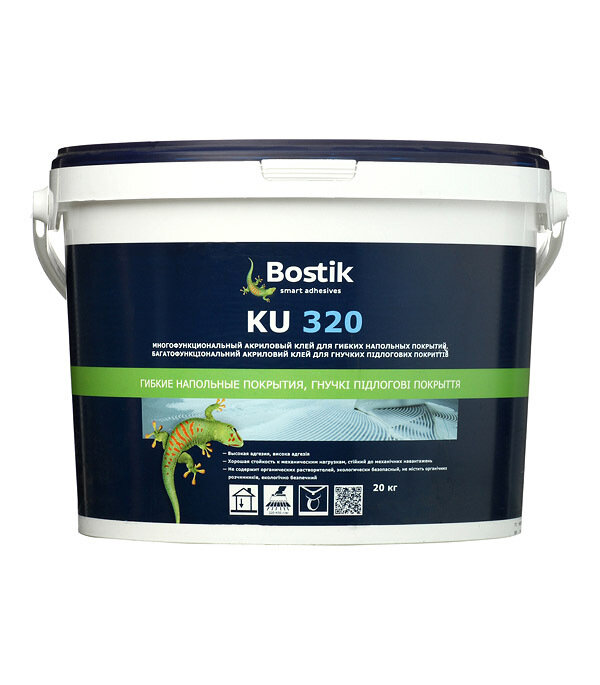 Клей акриловый для напольных ПВХ покрытий Bostik KU 320/Stix A100 Project 20 кг