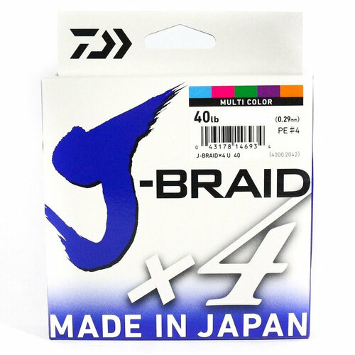 фото Леска плетеная j-braid x4e 0.10mm-300m multi color daiwa