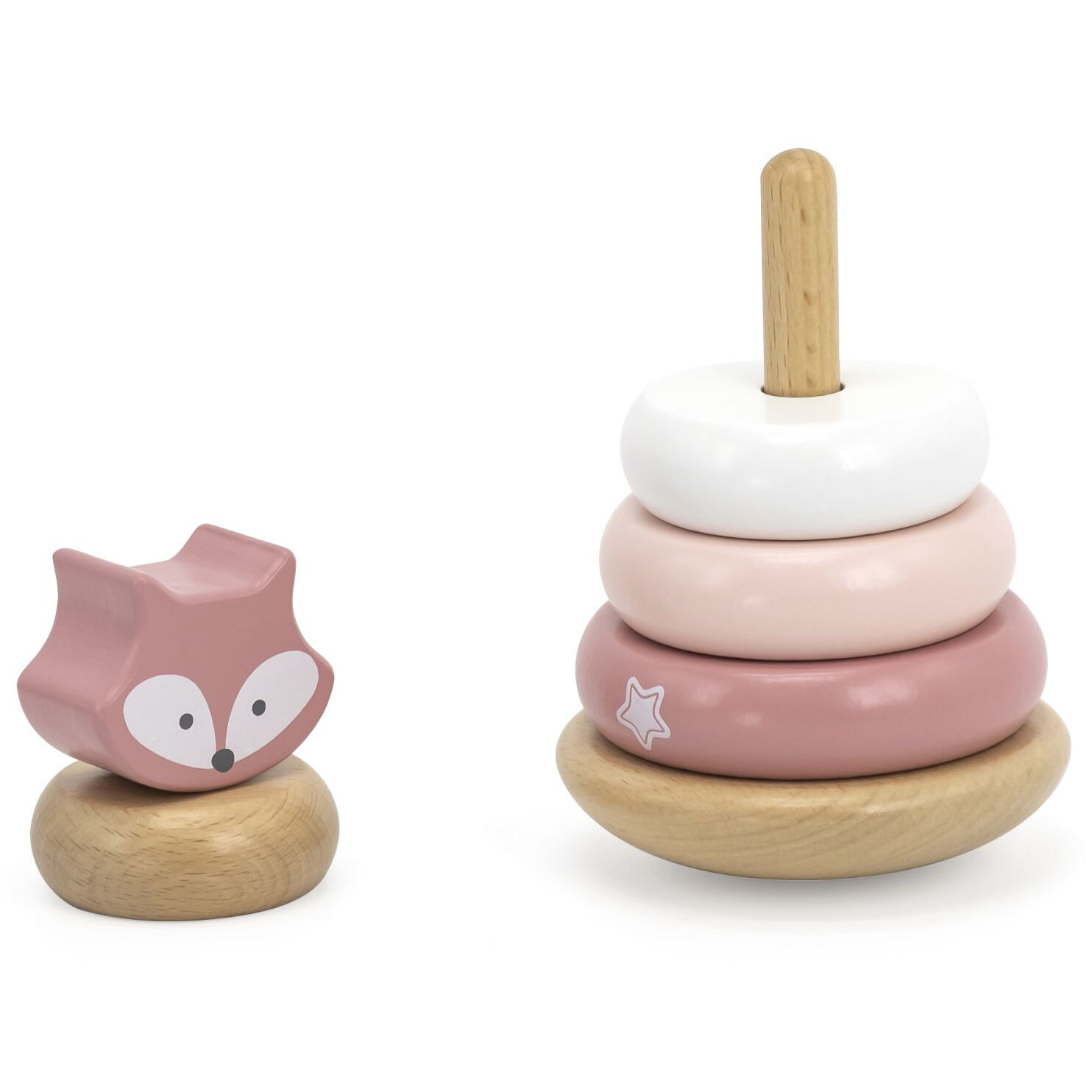 Деревянная пирамидка Лисичка неваляшка 44206 — фото 1