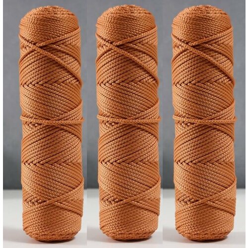 Osttex Шнур для вязания б/серд 100% полиэфир, ширина 3мм 100м/210гр, (137 бежевый) 3шт