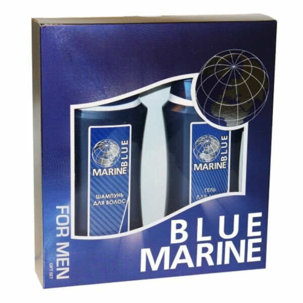 Blue Marine Набор подарочный косметический для мужчин Blue Marine mini: шампунь 250 мл + гель для душа 250 мл, 2 уп.