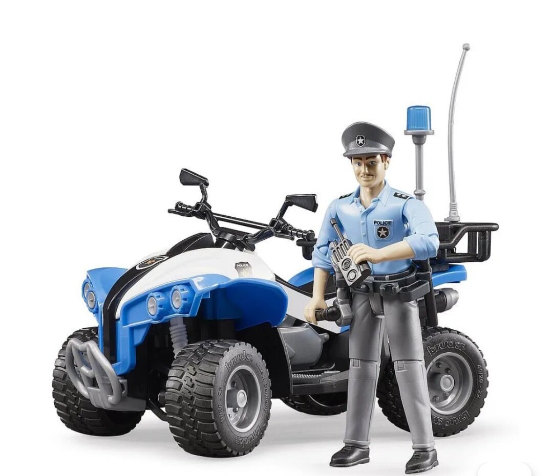 Квадроцикл Bruder Police-Quad (63-010) с фигуркой 1:16, 16 см, синий