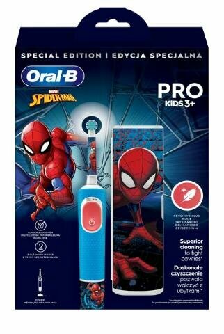 Щетка зубная электрическая ORAL-B VITALITY D103 SPIDERMAN + CASE, синяя