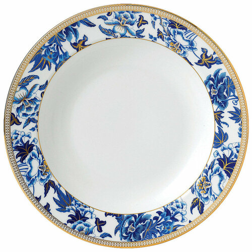 Тарелка суповая из костяного фарфора, 23 см, декор, серия Hibiscus, Wedgwood, WGW-40003899