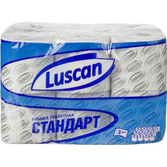 Туалетная бумага Luscan Standart 2-сл бел вторичн втул 21,88м 175л 12 рул/уп