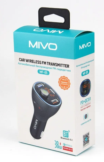 Автомобильный FM- модулятор с Bluetooth Mivo MF-05 / 38 Вт / QC 3.0