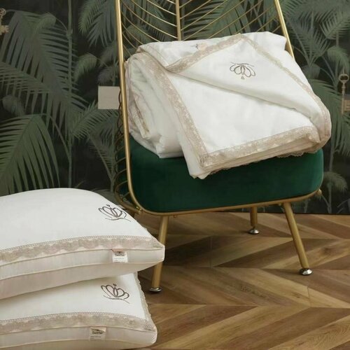 Подушка для сна Santfair из египетского хлопка с кружевом 50 x 70