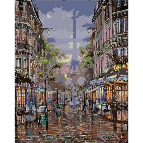картина по номерам вечерний париж 40x50 см Картина по номерам Вечерний Париж