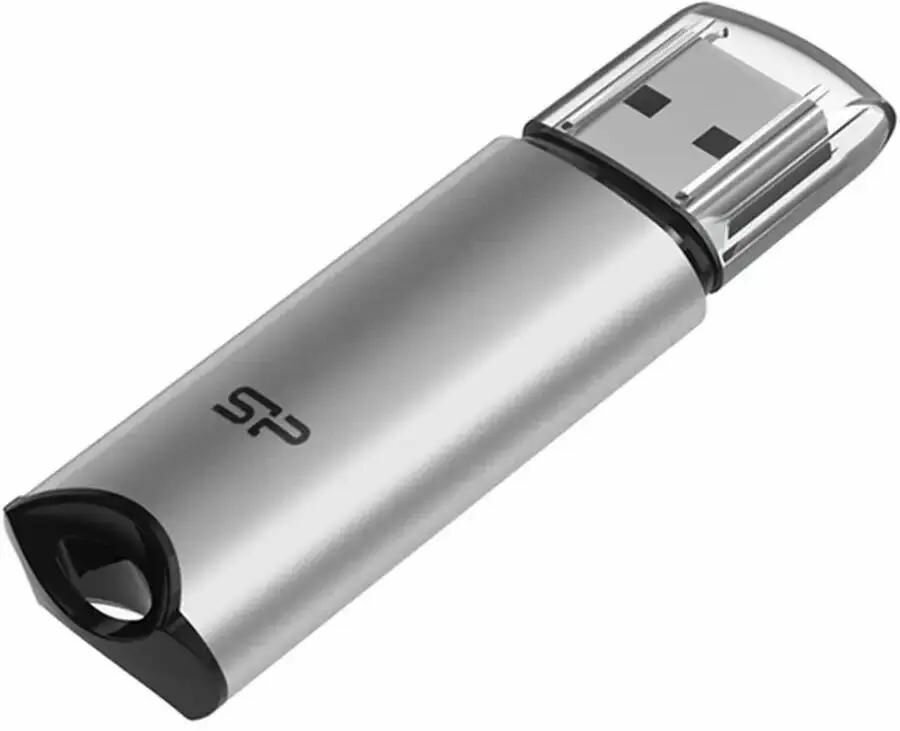 Флешка USB Silicon Power Marvel M02 64ГБ USB3.0 серебристый [sp064gbuf3m02v1s]