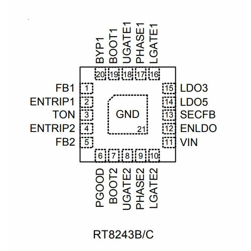 Микросхема RT8243B микросхема rt8813dgqw 4e