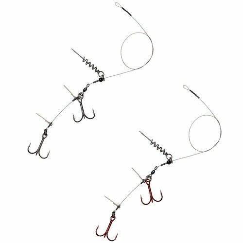 Монтаж готовый Savage Gear Linethru Corkscrew Rig 2x#1 40см 22кг штопор savage gear corkscrew l