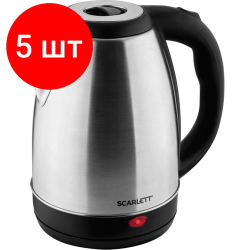 чайник scarlett sc ek21s77 красный Комплект 5 штук, Чайник электрический SCARLETT SC-EK21S51, сталь, 1500Вт, 1.8л