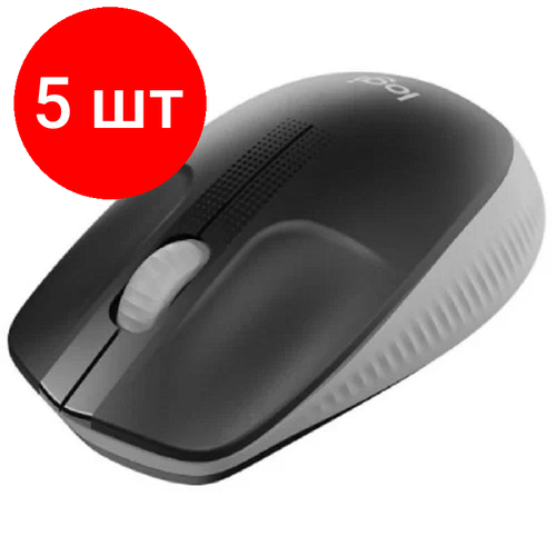 Комплект 5 штук, Мышь компьютерная LOGITECH (910-005906) беспроводная/1000 dpi/3кн/M190 Grey беспроводная мышь logitech m170 grey 910 004642