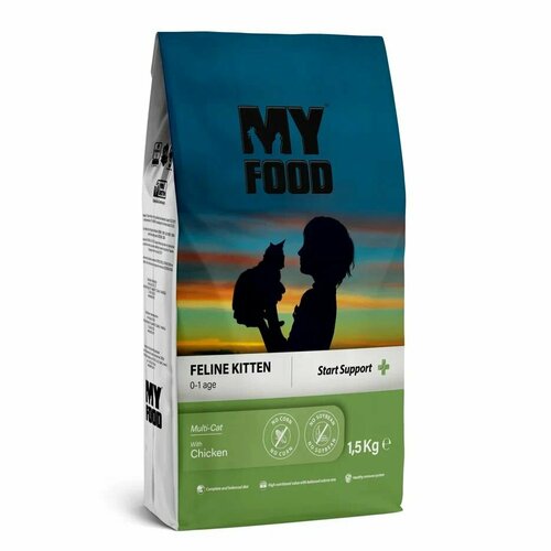 Myfood Feline Kitten Multi-Cat with Chicken 1,5 кг сухой корм для котят с курицей 5 шт