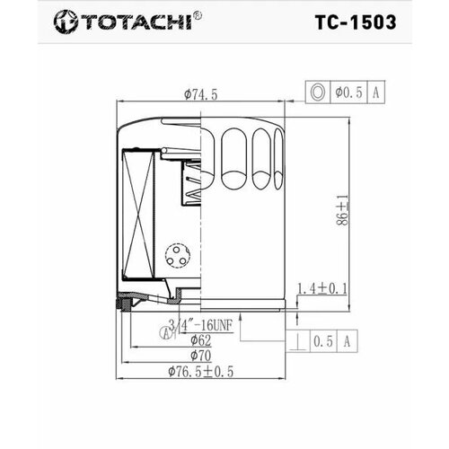 Фильтр масляный (накручивающийся элемент) TOTACHI TC-1503
