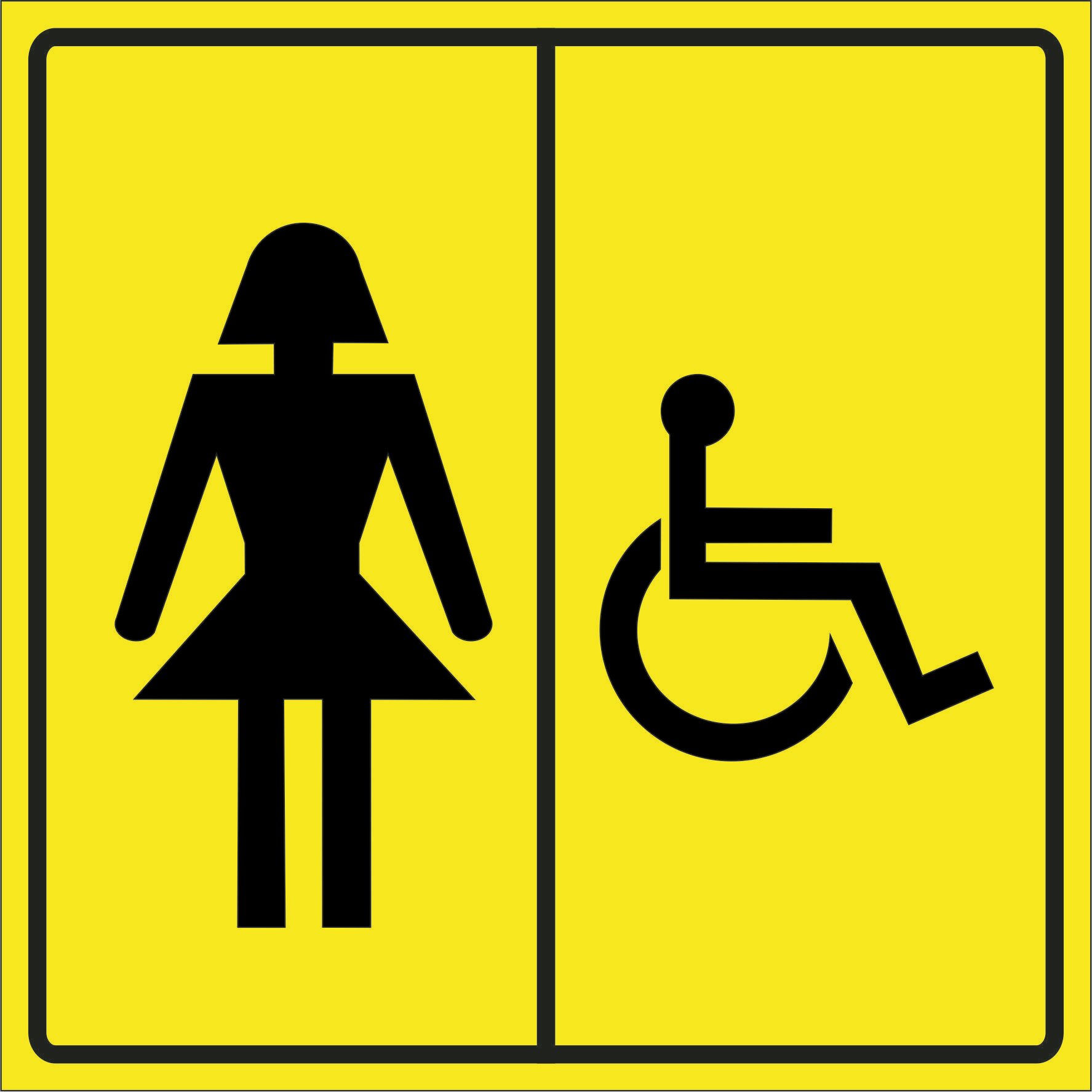 Тактильная табличка навигации "туалет для инвалидов Женский"