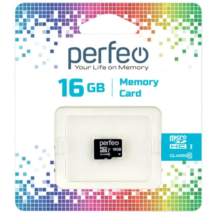 Карта памяти micro SD (16 GB) "Perfeo" class 10 (SD адаптер)