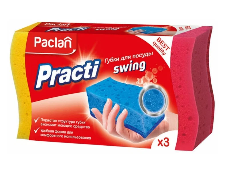 Губки для посуды Paclan "Practi Swing" 3шт в упаковке