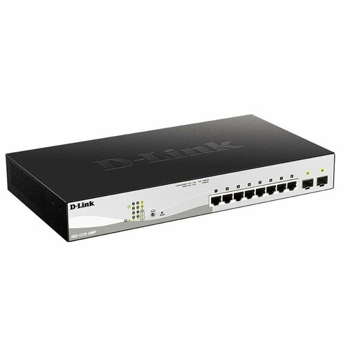 D-Link Коммутатор D-Link DGS-1210-10MP/FL1A Управляемый L2 коммутатор с 8 портами 10/100/1000Base-T и 2 портами 1000Base-X SFP (8 портов PoE 802.3af/at, PoE-бюджет 130 Вт), RTL {3} (450099) DGS-1210-10MP/FL1A