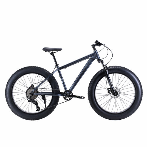 Фэтбайк горный велосипед взрослый COMIRON Фэт-байк амортизационная вилка Размер колес 26 Алюминиевая рама 19 10 скоростей cпортивный скоростной городской fat-bike Цвет черный с серым 3099900₽