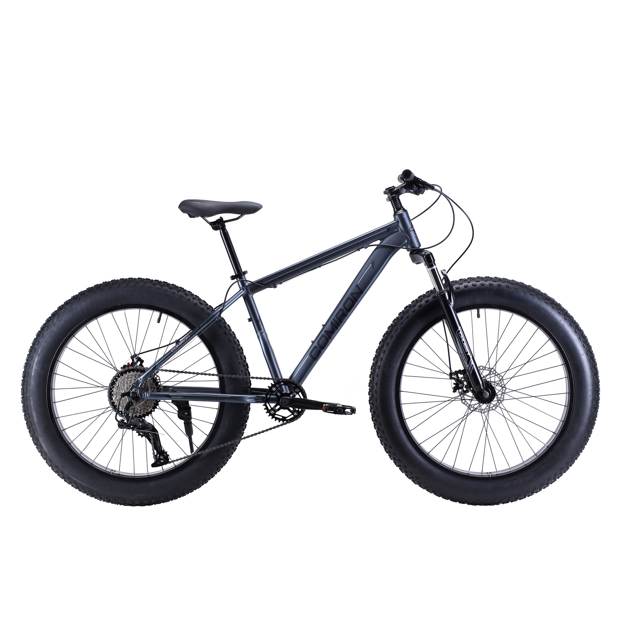 фото Фэтбайк горный велосипед взрослый COMIRON. Фэт-байк. амортизационная вилка/ Размер колес 26/ Алюминиевая рама 19 / 10 скоростей / cпортивный, скоростной, городской, fat-bike. Цвет: огненный красный