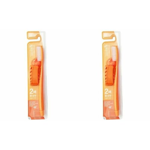 Samjung Зубная щетка, с колпачком и держателем-присоской, средняя жесткость, Misorang Toothbrush Wang Ta, 2 шт