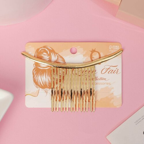 Гребень для волос Либерти классика дуга 4х10 см золото 300₽