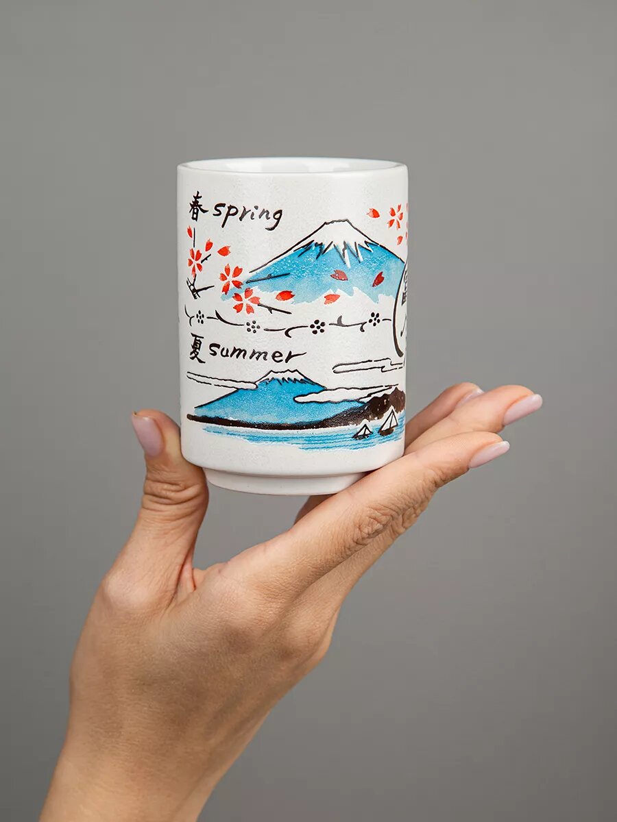 Стакан от бренда "Тепло в руках" - "Японский стиль", керамика, топазовый цвет, 1 шт — фото 1