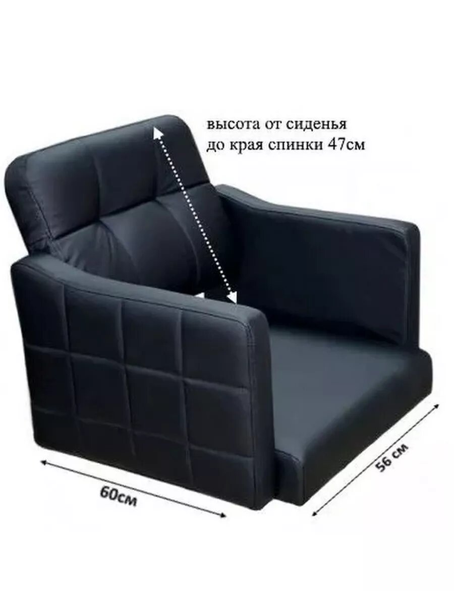 Кресло парикмахерское А02NEW квадрат черный — фото 1