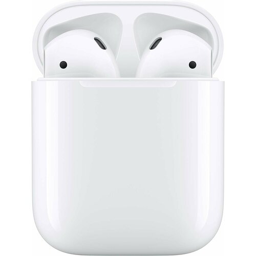 Беспроводные наушники Apple AirPods 2 с зарядным футляром Lightning белый 12400₽
