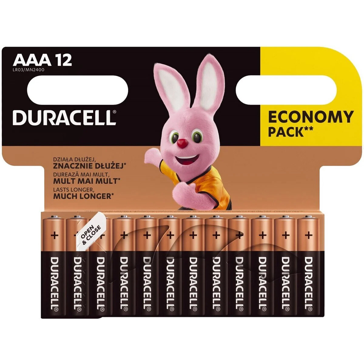 Батарейки Duracell AAA LR03 MN2400 алкалиновые 1.5v 12 штук