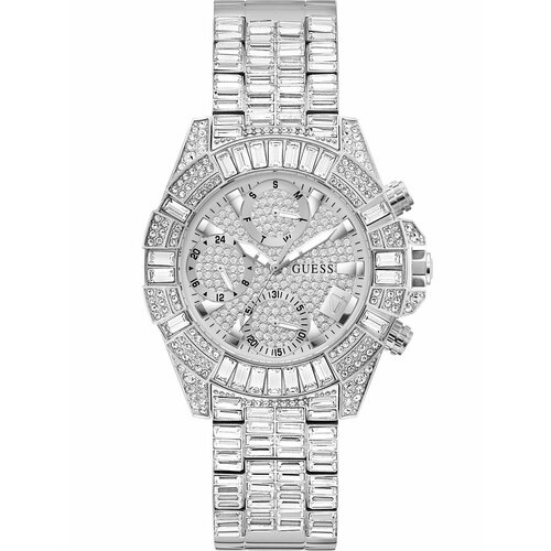 фото Наручные часы guess, серебряный, бесцветный