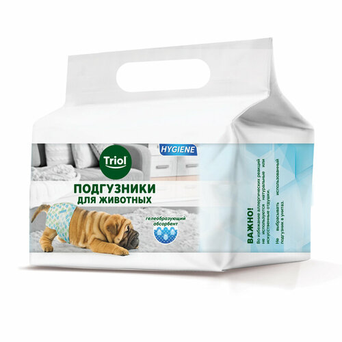 Подгузники для собак M вес собаки 7-15кг Triol уп12шт серия Hygiene 1032₽