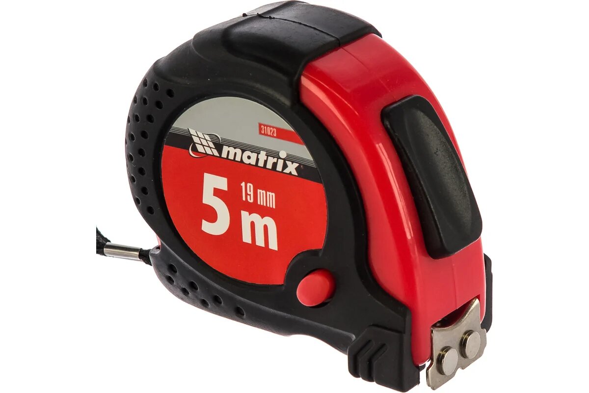 Рулетка Status magnet fixation 5 м х 19 мм обрезиненный корпус зацеп с магнитом Matrix