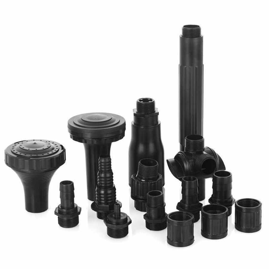 Фонтанная насадка, Jebao FT-05, комплект из 3 фонтанных насадок (вулкан, гейзер, колокол), пластик, черный — фото 1