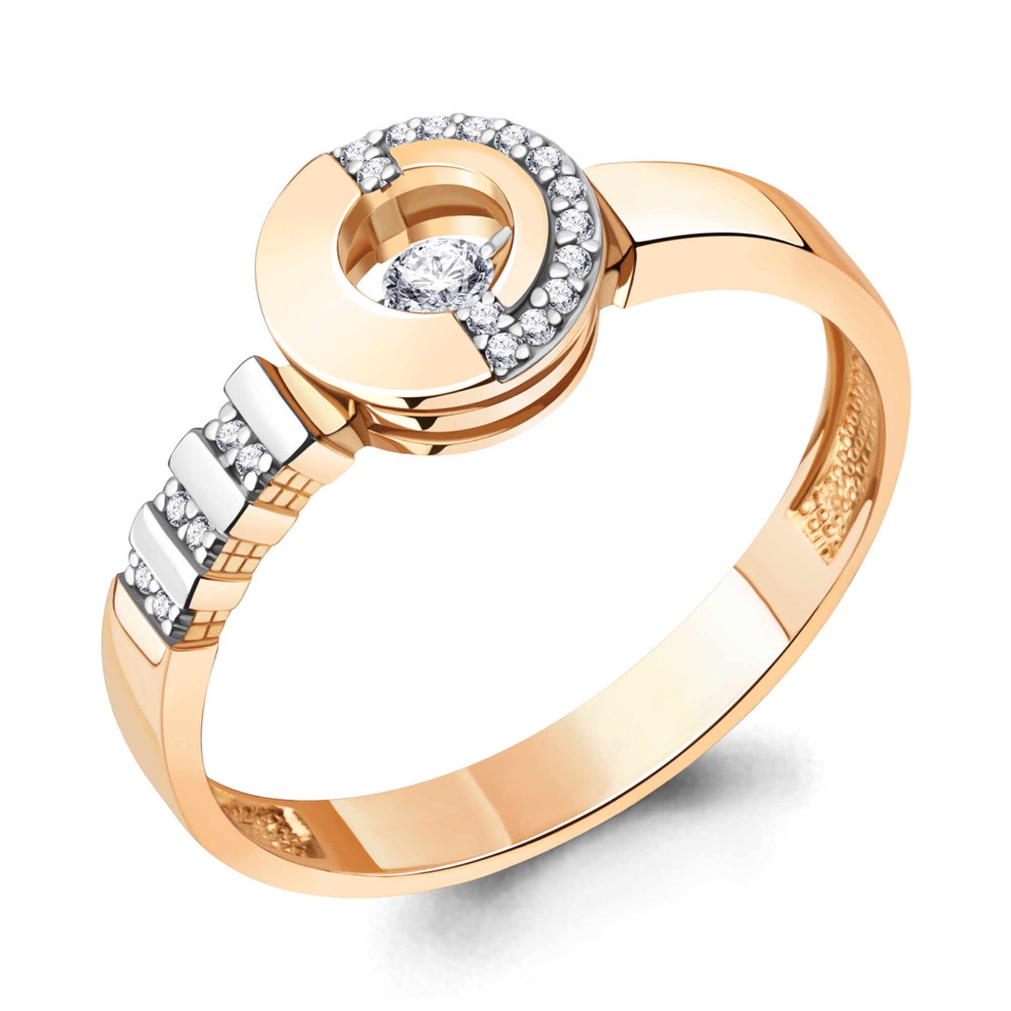 Кольцо Diamant online, красное золото, 585 проба, бриллиант