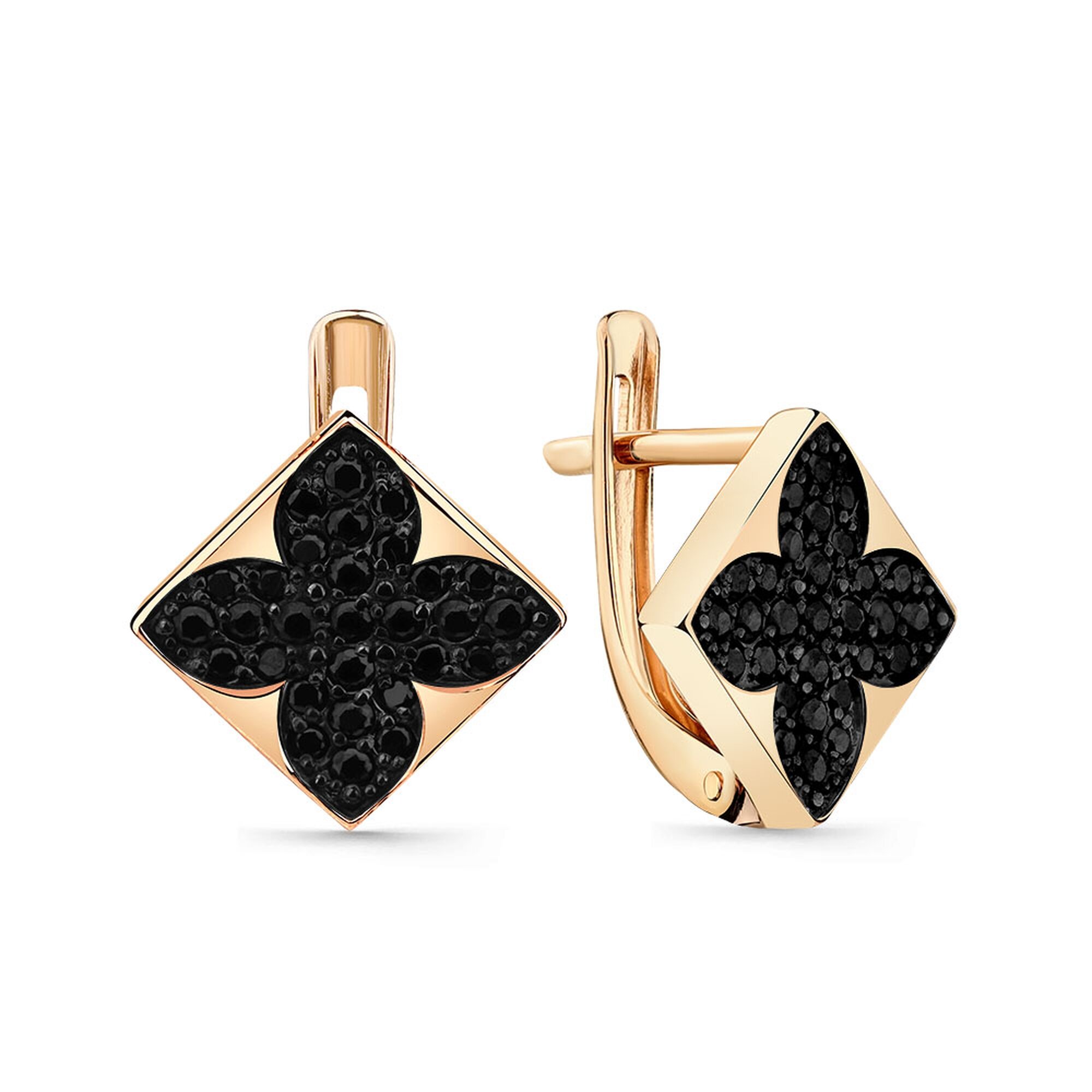 Серьги Diamant online, красное золото, 585 проба, фианит