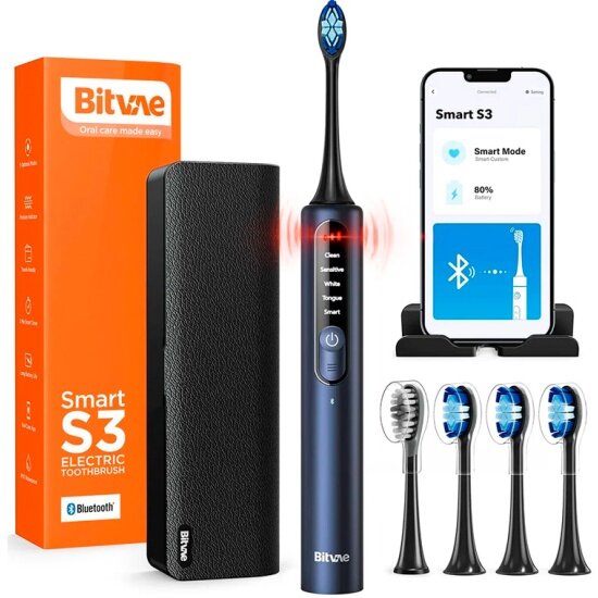 Bitvae S3 Smart E-Toothbrush с поддержкой прилоложения для смартфонов, синяя