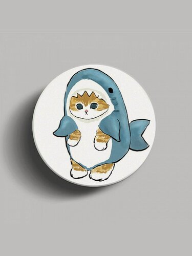 Изображение товара Попсокет - держатель для телефона "Котенок", подставка универсальная, глянцевый, пластик, белый