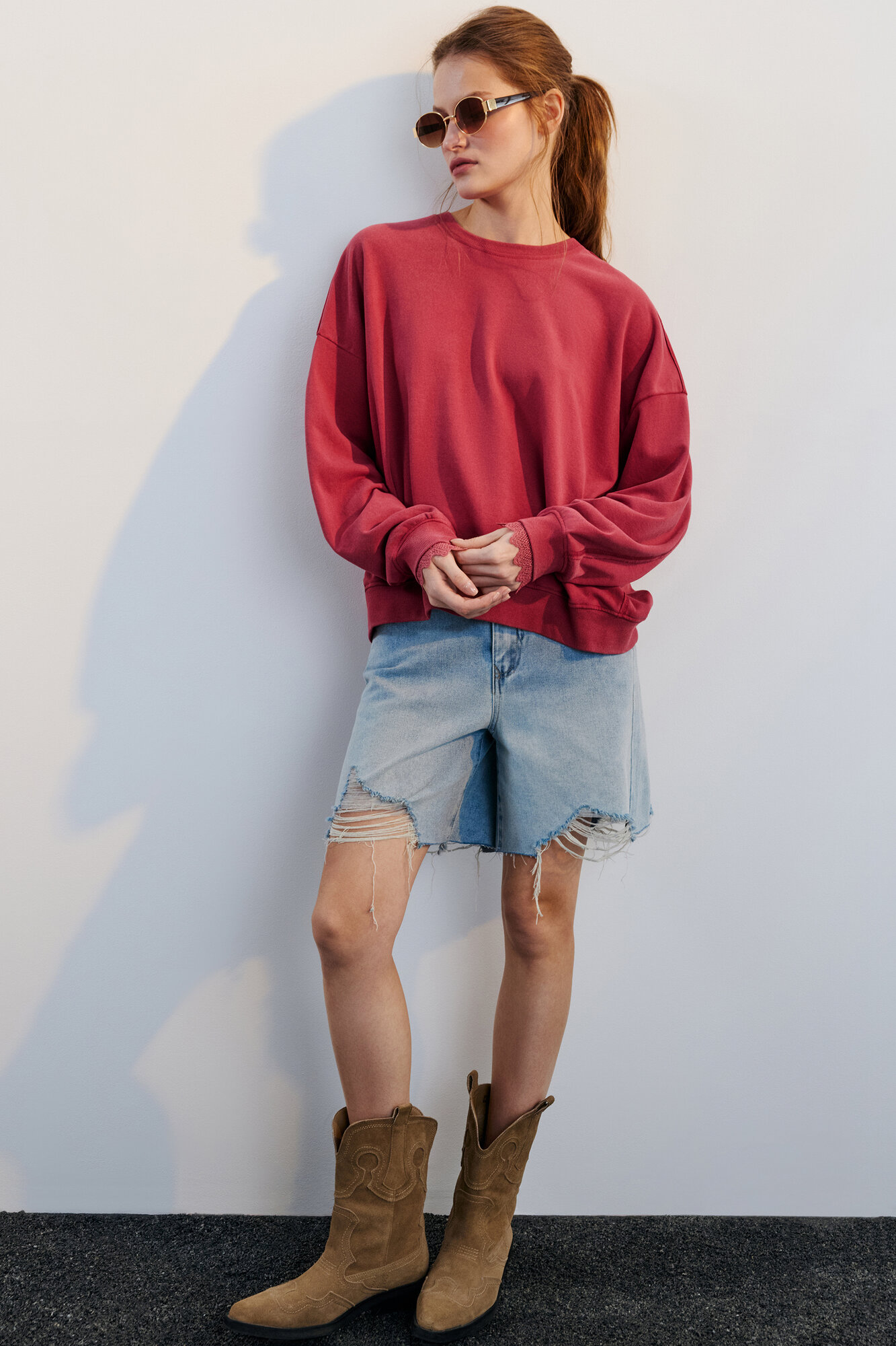 Свитшот Befree Mix&Match размер XS  темно-розовый