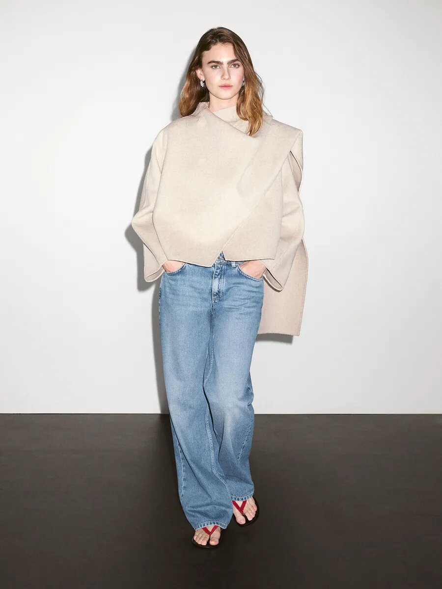 Куртка кожаная Massimo Dutti, размер L, серый