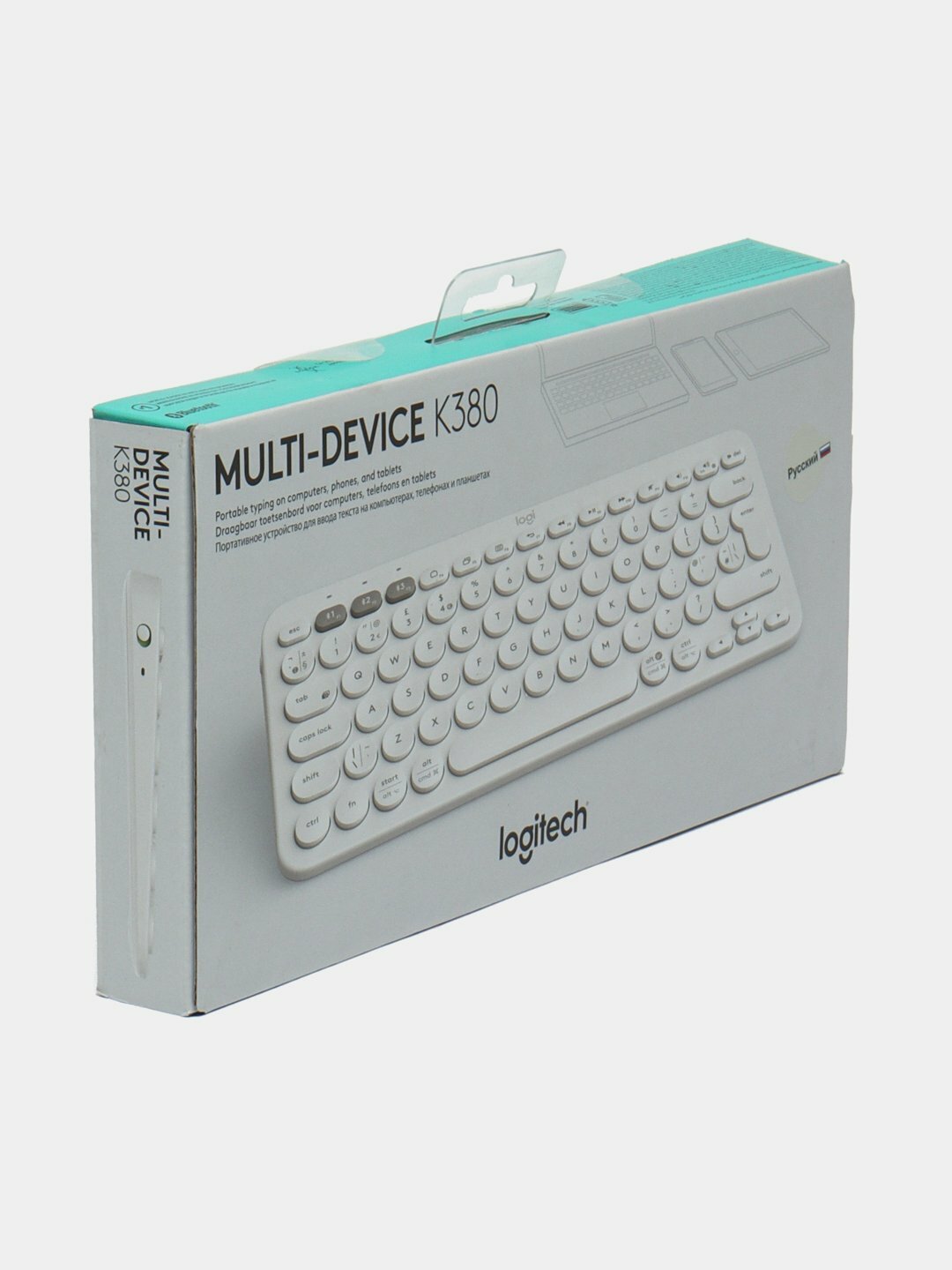 Клавиатура LOGITECH K380 Multi-Device Bluetooth Keyboard - OFF-WHITE - RUS, беспроводной — фото 1
