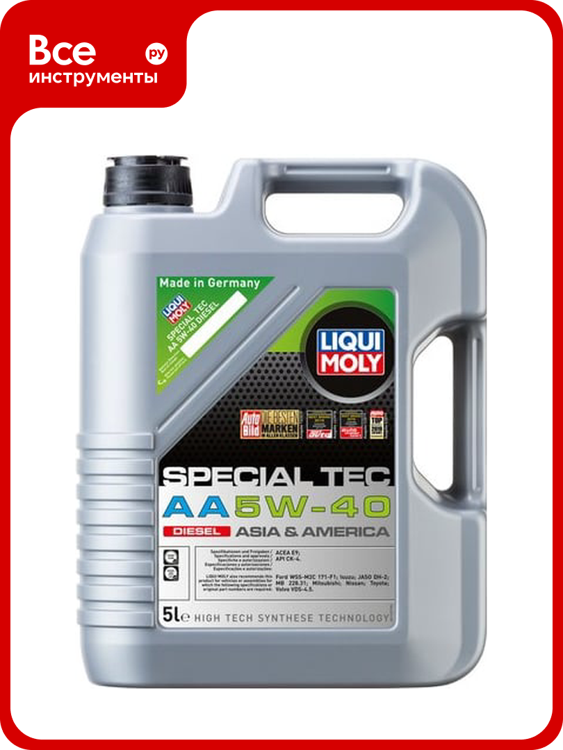 НС-синтетическое моторное масло Special Tec AA Diesel (5W-40; CK-4; E9; 5л) LIQUI MOLY 21332