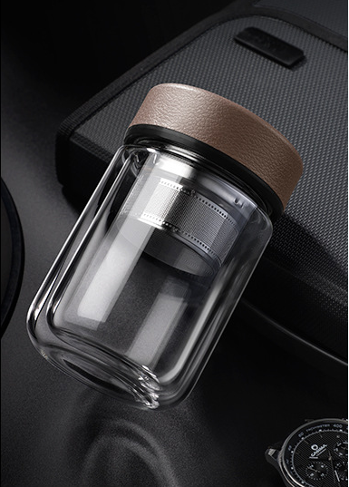 Стеклянная бутылка для воды BenRussell 310 мл, 310ml, коричневый