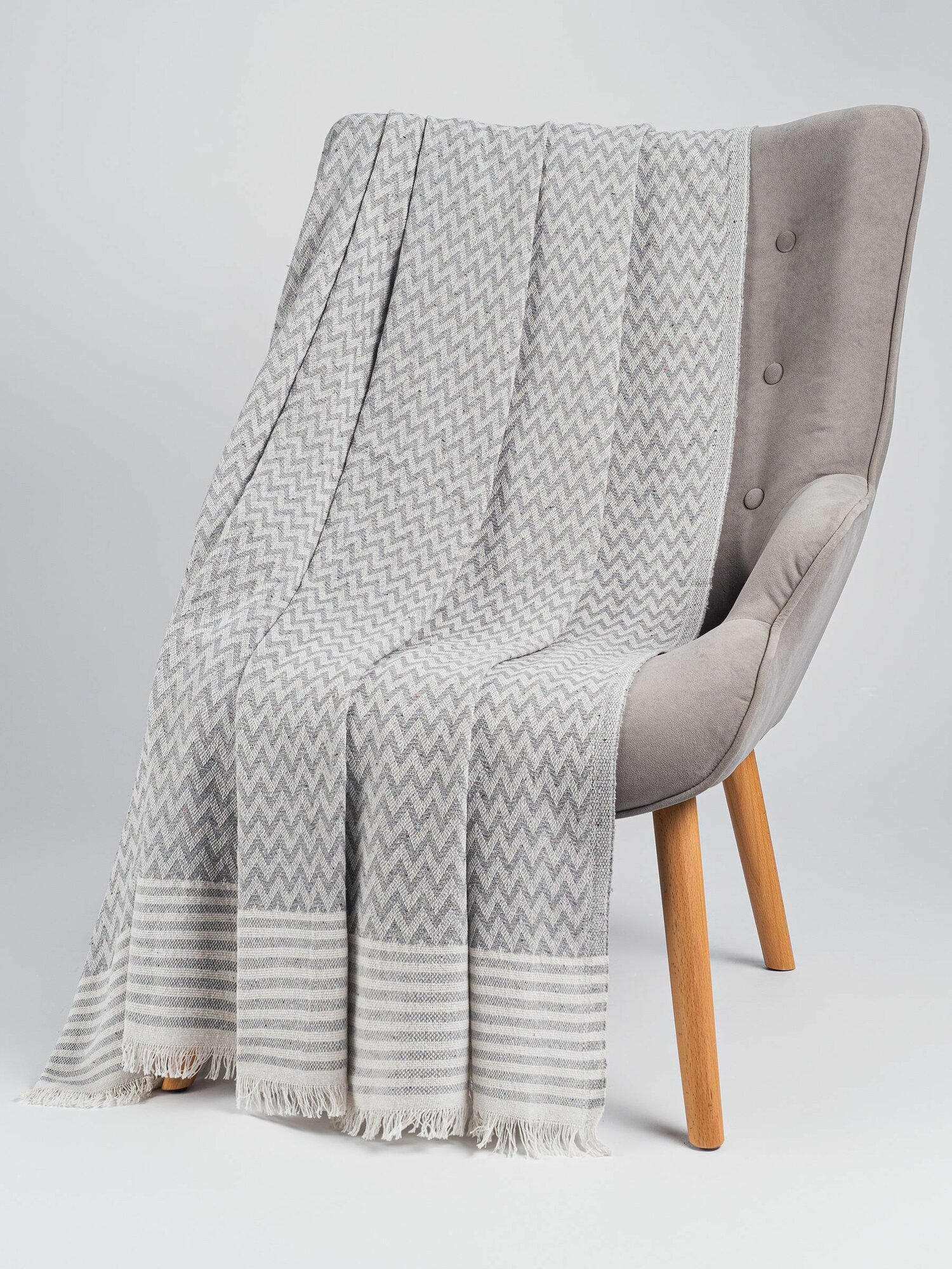 Плед ELISA цвет светло-серый 170*210 , хлопок, Турция